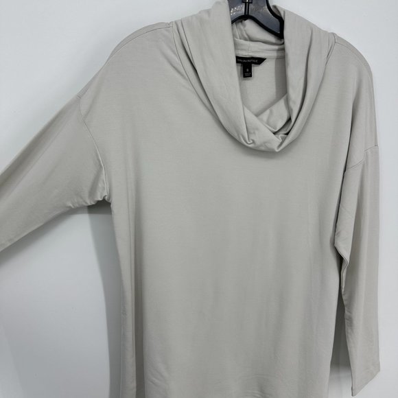 Banana Republic Cowl Neck Top S Relaxed Fit Long Sleeve Blouse Beige Gray - Picture 4 of 8